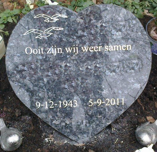 Geplaatste urnengrafsteen Cothen